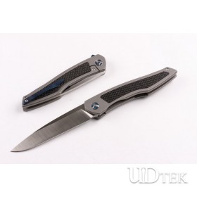 Double-edged sword Titanium handle no logo folding knife UD502353